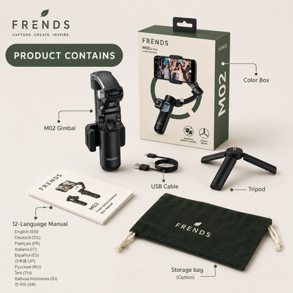 Frends Handheld Gimbal Stabilizer Cell Phone Selfie Tripod M02